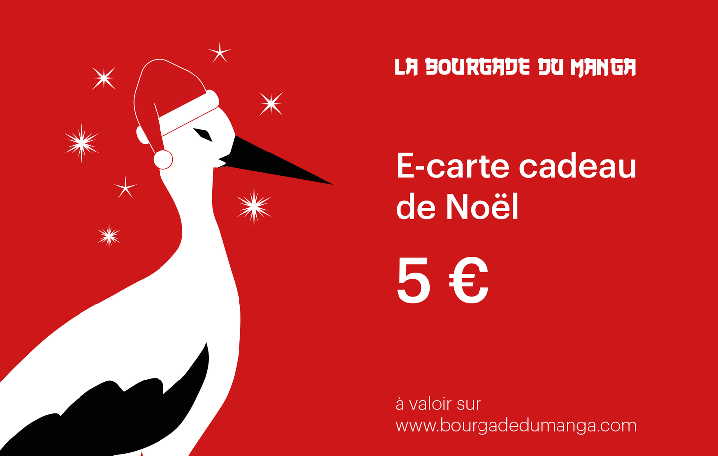 Carte Cadeau de Nöel La Bourgade du Manga 5 euros