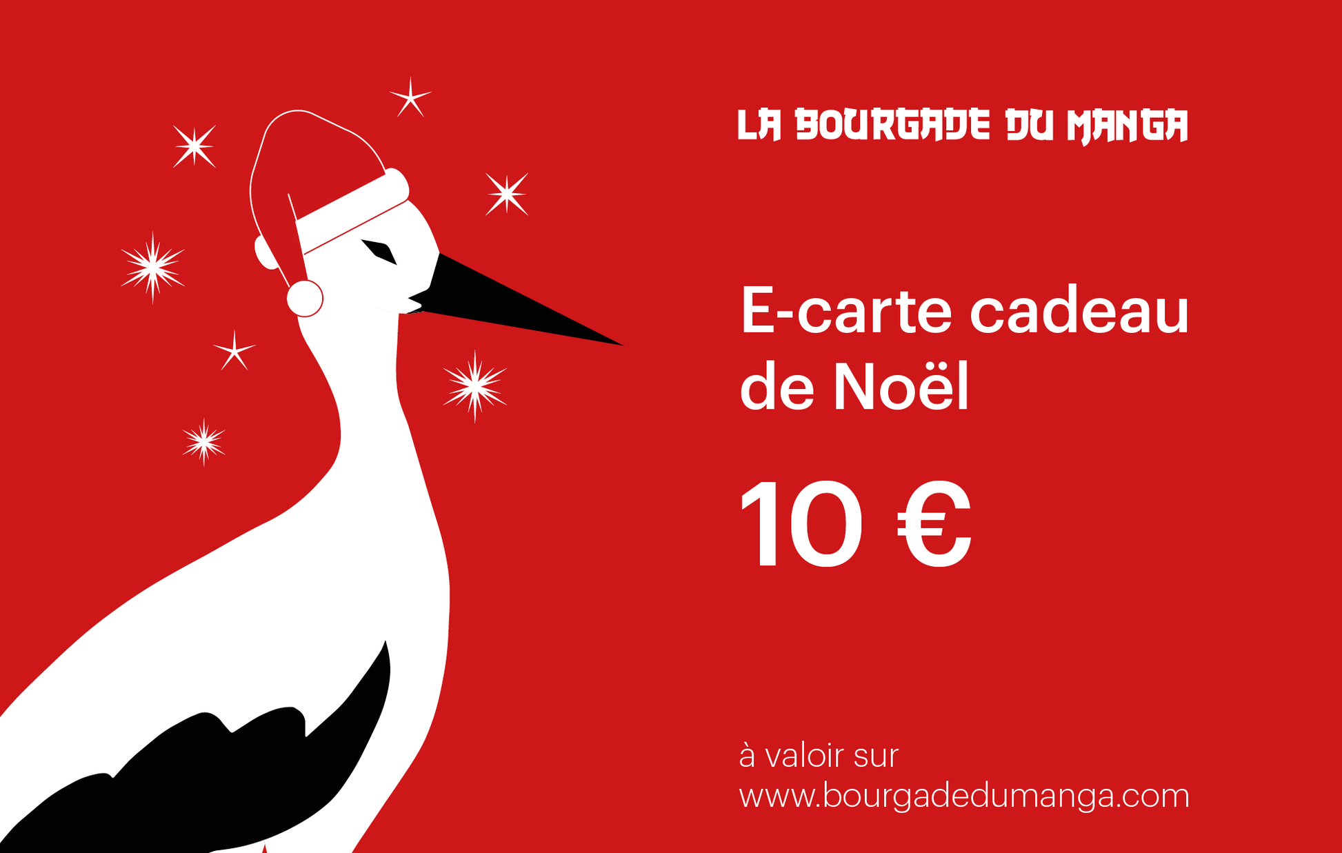 Carte Cadeau de Nöel La Bourgade du Manga 10 euros